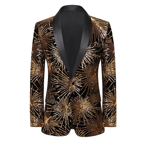 Sparkly Sequin Blazer Disco Prom Shiny Suit Jacket Wedding Party Banquet Fashion Tuxedo Blazers for Mens Adult