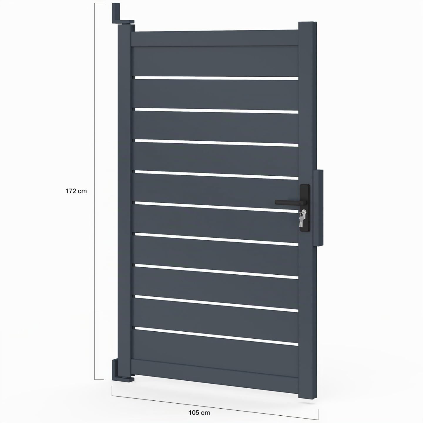 IDMarket - Portillon 100x160 cm en aluminium ajouré gris anthracite