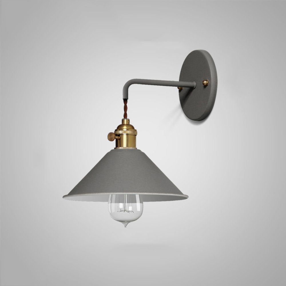 HUAYUSEDF Wall Lamps, Wrought Iron Light Lamp with Switch Industrial Retro Rustic Loft Antique Colorful Sconce Decorative Restaurant Bar Aisle Chandeliers(Dark Gray)