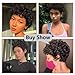 BOBCOO Natural Dark Brown Short Pixie Wigs for Black Women - Curly Synthetic Layered Cut with Glueless Design & Bangs | African American Natural Wave Pixie Wig for Women