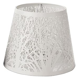 Metal Lamp Shade,Wrought Iron Decorative Design with Pattern Lampshade for Table Lamp Chandelier Wall Lamp, Wall Light, Small Decor White