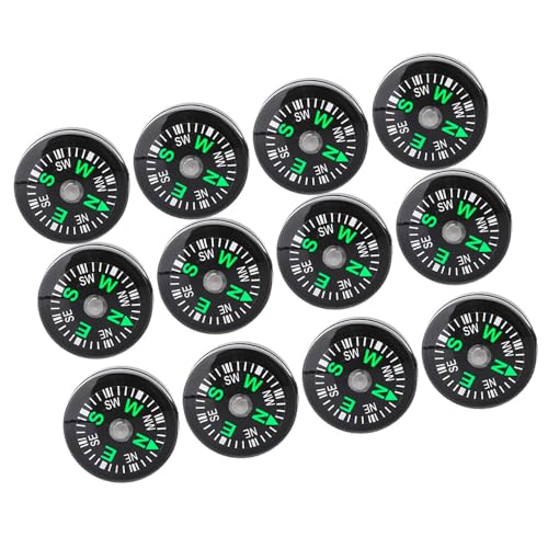 Bússola Cheia de óleo de Bolso de 20 Mm 12 Unidades, Mini Bússola Portátil para Caminhadas e Acampam