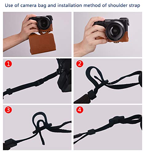 Funda de cuero para cámara Sony a6400/a6300 con lente 16-50mm miniatura 7