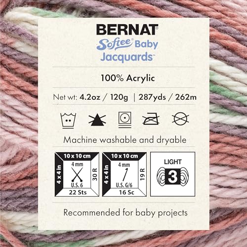 Hilo de bebé acrílico número 3 DK Bernat Softee Lavender Tea 120g 8