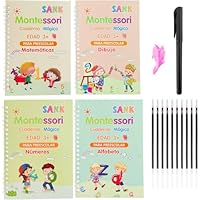 Libro De Escritura Mágica De 4 Libros En Español, Cuaderno De