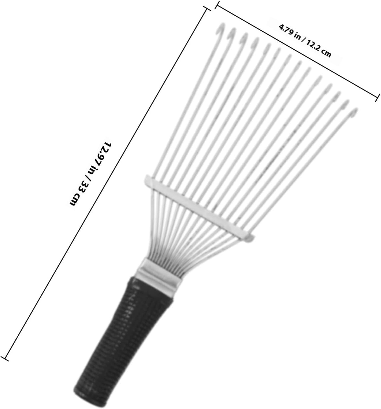 TEHAUX Livestock Grooming Rake and Hair Brush for Cattle Shedding, 32cm Compact Black-White Wool Comb for Farm Ranch Grooming Supplies