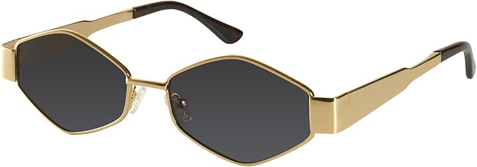 Mosanana MS52475 Trendy Hexagon Metal Sunglasses for Women Small Retro Style