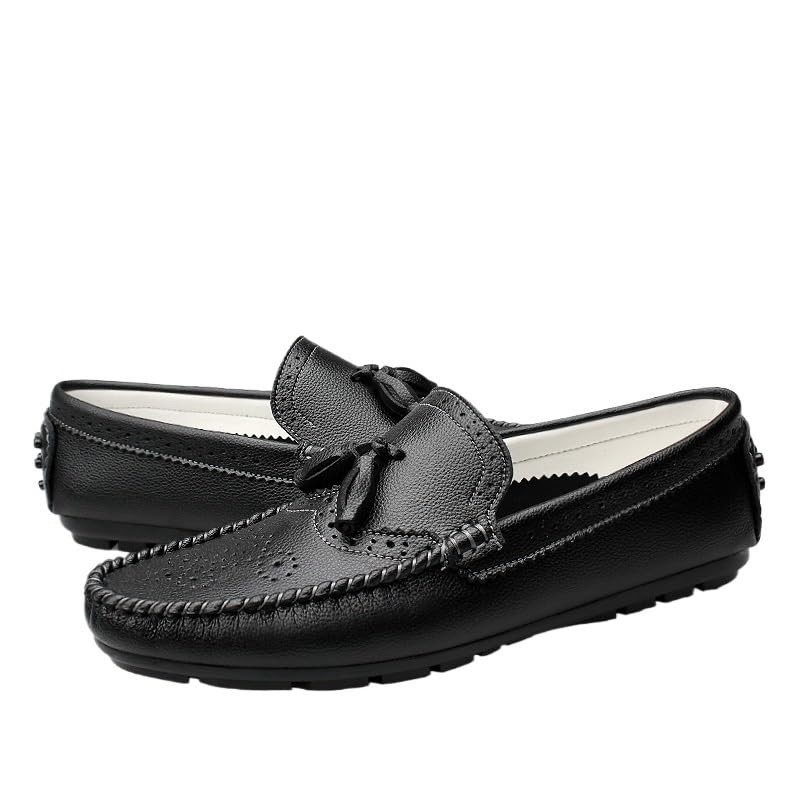 Mens Loafers Round Toe Brogue Embossed Wing tip with Tassel Driving Loafers Resistant Lightweight Comfortable Classic Slip On4