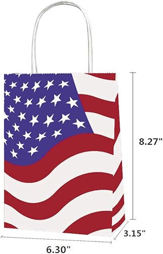 Miniatura 2 de Joffreg Bolsa de regalo patriótica con asas, bolsas de recuerdo de fiesta de bandera estadounidense, decoración para el día de los veteranos, día de