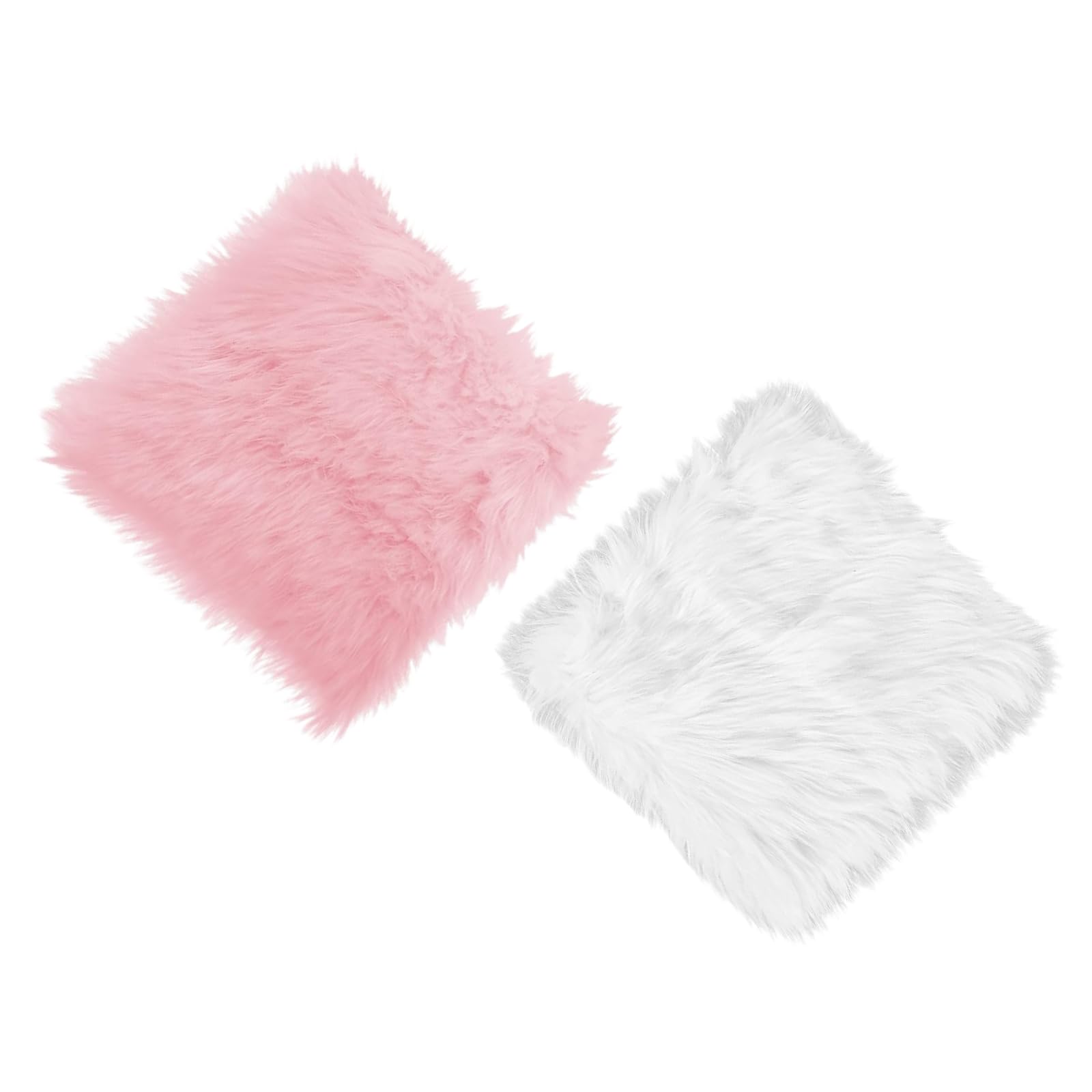 NINGDAN 2Pcs 12 inches Mini Faux Fur Sheepskin Rugs,Fluffy Living Room Carpet Mini Small Size,for Photographing Background of Jewellery,Locker