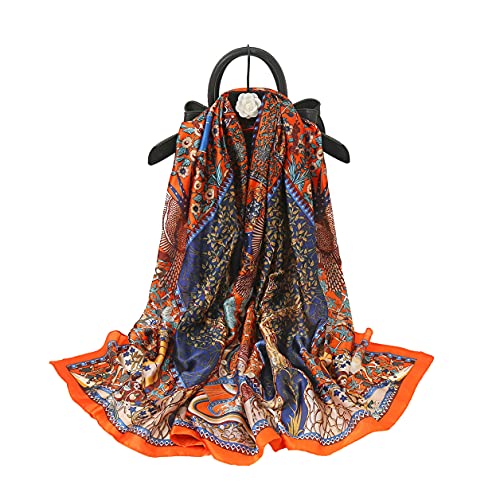 Image of ZDMHSH Fashion Scarves Scarf 100% Silk Feeling Scarf Silk Like Scarves Long Lightweight Sunscreen Shawls for Women