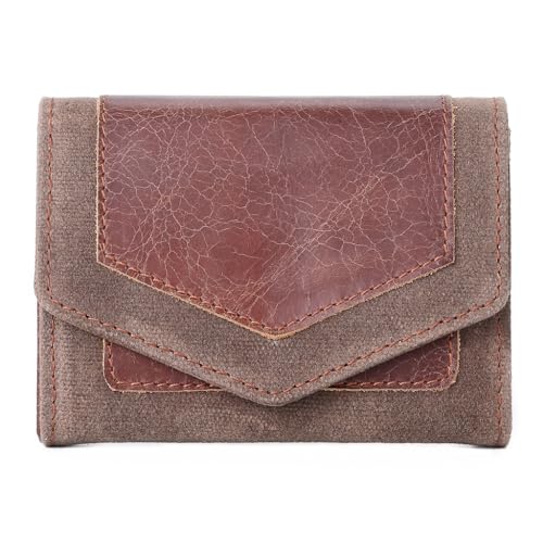 Pickup Bag Oil Wax Canvas Cowhide Large Capacity Credit Card Zero Wallet Multi Functional Men's(white-Dinosaur Doodle4)