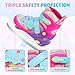 LEVYTEMP Kids Adjustable Ice Skates for Girls Boys, 4 Size Expandable Hockey Skates with Triple Safety Straps, Warm Lining & Stainless Steel Blades