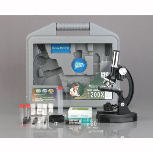 amscope - 120x-1200x kids 52 pc microscope science kit  world of the microscope book - m30-abs-kt2-wm