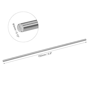 Lathe Boring Bar CoCud Round Steel Rod, 3mm Diameter 100mm Length, High Speed Craft DIY Tool - (Applications: For Drill Lathes Boring Machine), 5- Pieces Steel Bar Stock