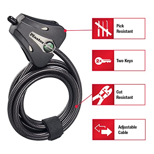 Master Lock Python Cable Lock, Cable Lock with Keys, Trail Camera and Kayak Locking Cable, 8418D - Image 3