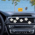 Mandark 6PCS Rhinestone Daisy Air Vent Clips, Silver - Image 3