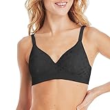Hanes Women's Fuller Coverage Foam Wire Free Bra, Black, Large