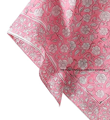 Image of Ravaiyaa - Attitude is everything Sanganer Hand Block Printed Scarves Pure Cotton Scarf Square Hijab Dupatta 40 inch X 40 inch Inch