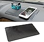 Car Dashboard Anti-Slip Rubber Pad, 10.6 x 5.9 Universal Non-Slip Car Magic Dashboard Sticky Adhesive Mat for Phones Sunglasses Keys Electronic Devices and More Use (Black/Grid)