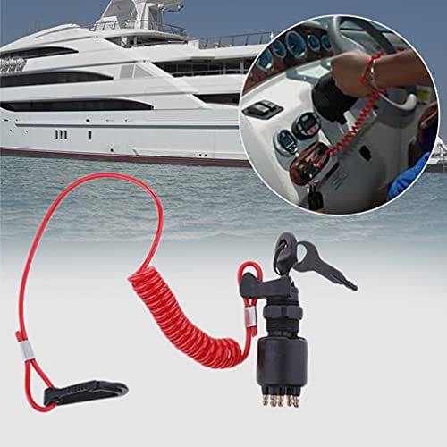 FAVOMOTO 1set Boat Ignition Key Assembly Kit with Lanyard for up Replacement Ignition Starter for Quick Repairs and Performance