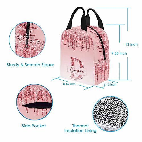 Personalized School Backpack for Elementary Boys Girls with Name Pink Glitter Pattern Waterproof Custom Bookbag for Daughter Son Fashion Unique Customized Book Bag Back Pack4