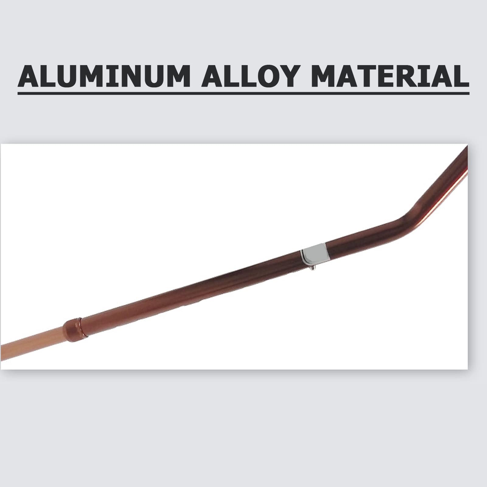 Bastone da Passeggio, Equilibrio Spostabile Portatile, Aiuto per deambulatore Leggero e Robusto con Base Regolabile in Altezza e Antiscivolo per Anziani di 155-190 cm,Marrone