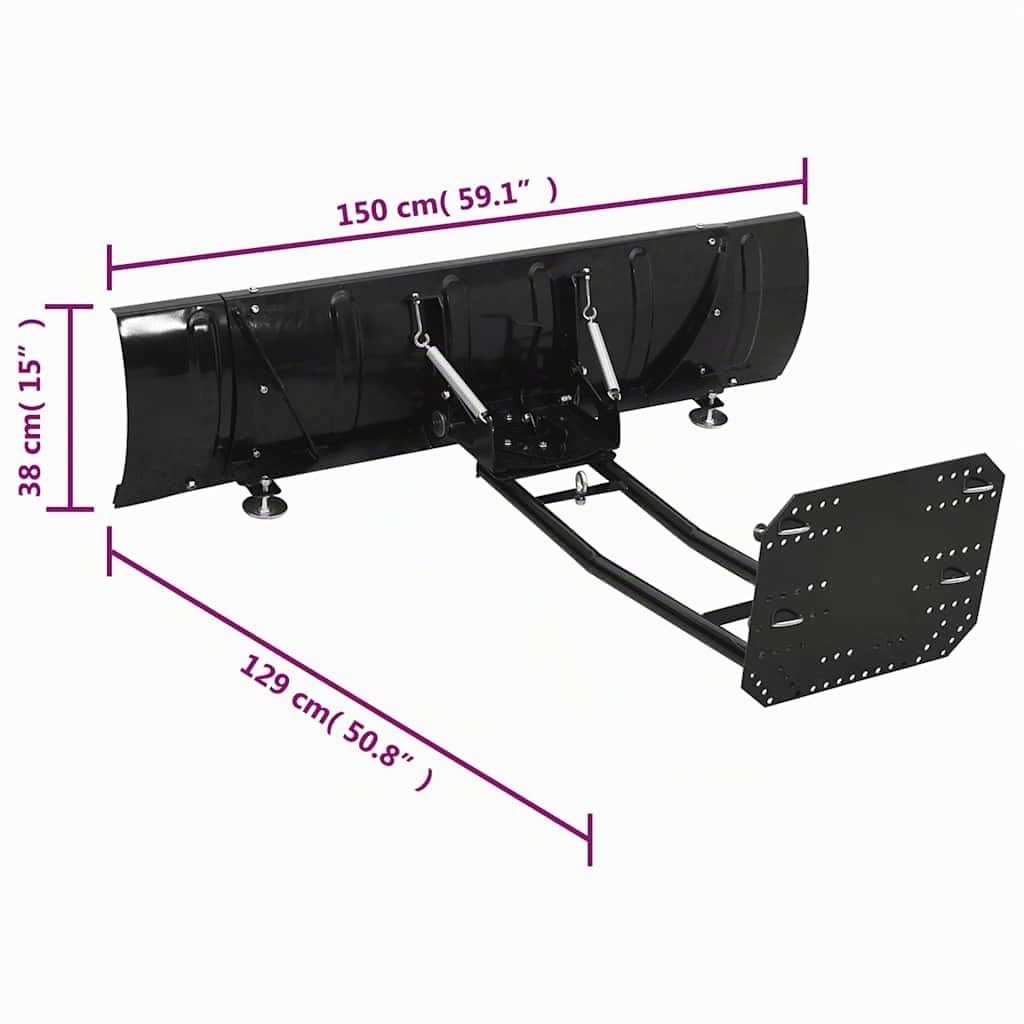 vidaXL Schneeschild für ATV 150x38 cm Schwarz, Pflug, Schneeschaufel, Schneeschild, Schaufel, Schneefräse, Schneeschilder, Schneeschieber