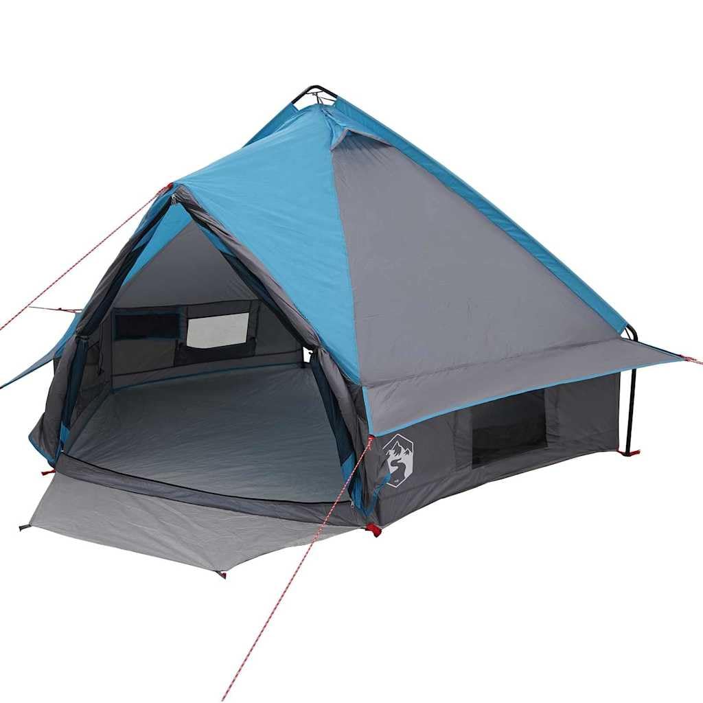 Tenda Teepee 8 Persone Verde e Bianco Poliestere 185T