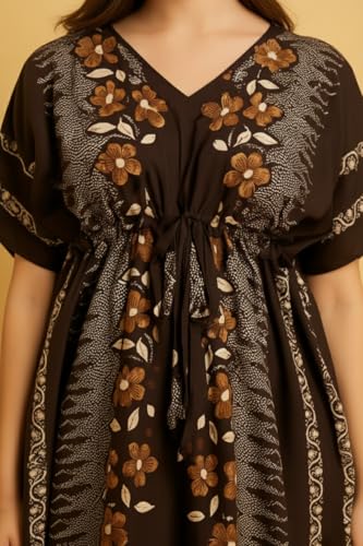 Image of Bahumaan Pure Cotton Kaftan Nighty for Women | Kaftan Maxi for Women | Kaftan Night Gowns for Women | Cotton Nighty for Women Stylish |