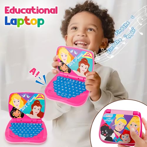 Image of Zest 4 Toyz Educational Laptop for Kids Toy with Lights and Sounds Learning Laptop Educational Toy Alphabet and Numbers Portable Battery Powered Birthday Gift for Girls (Princess Theme)