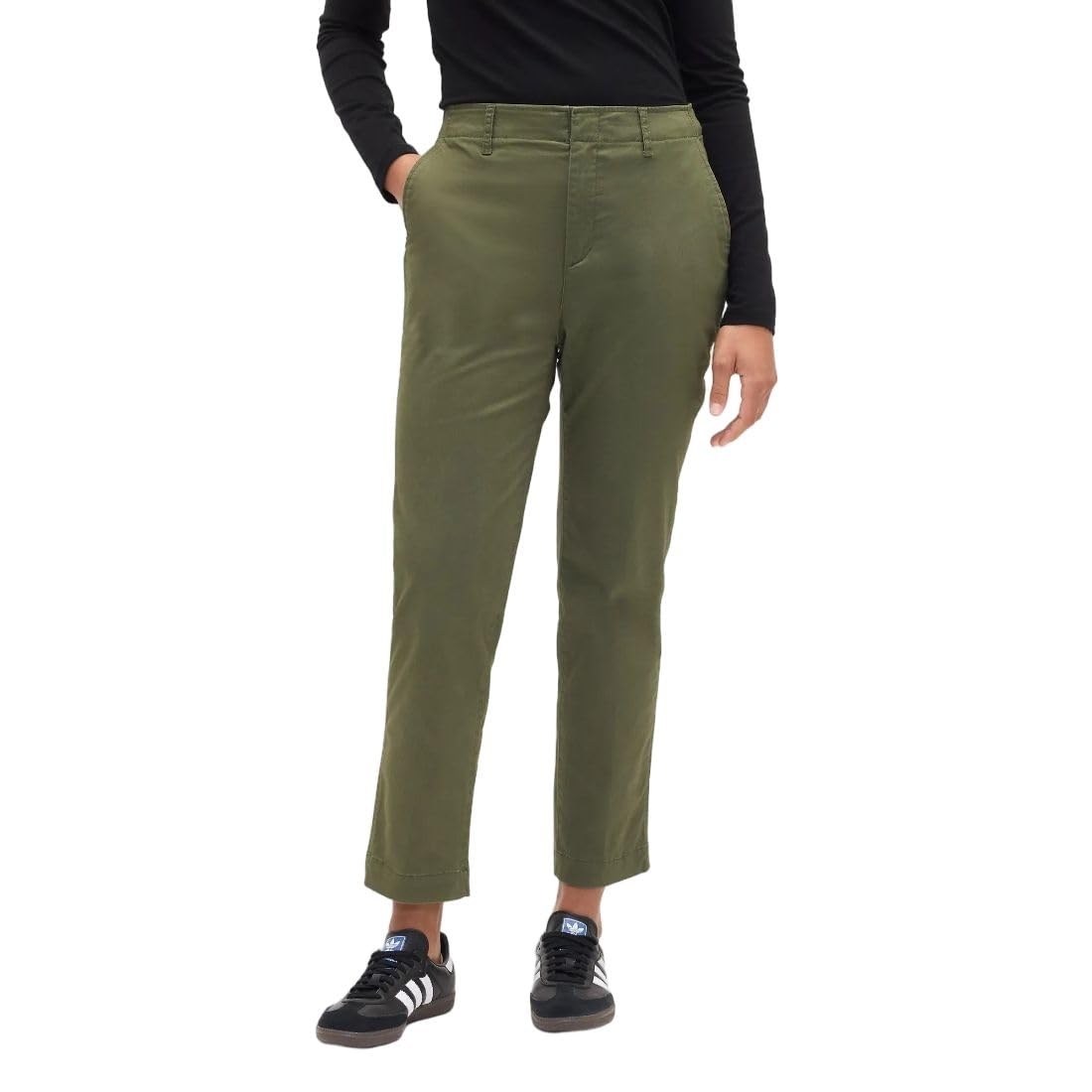Women Solid Tapered Fit Full Length Trousers-image-2