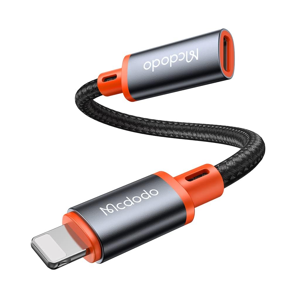 mcdodo Adattatore 4 in 1 USB-C a Lightning OTG, con ricarica trasmissione dati audio OTG, presa da tipo C a connettore Lightning, adattatore corto per iPhone iPad AirPods