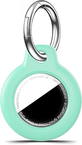 Funda para Airtag con llavero, antiarañazos, Airtags para Apple AirTags, accesorios para rastreador de artículos GPS, color verde menta