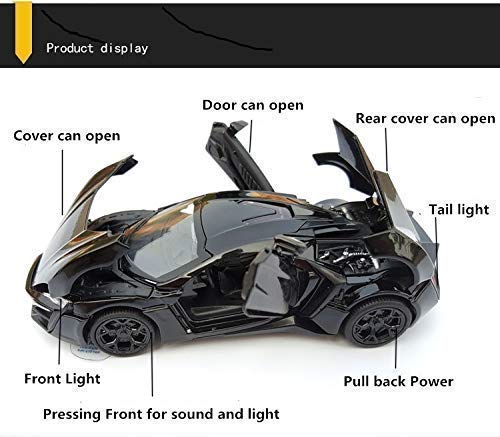 Image of Exclusive Alloy Metal Pull Back Die-Cast Car Diecast Metal Pullback Toy Car with Openable 6 Doors,Light Music Boys Gifts Toys (F & F 7 Hypersport - Multicolor)