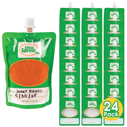 Image of Disposable Baby Food Pouches (24ct) - Make Your Own 6 Ounce Squeezies - Works with all Fill Stations including Infantino