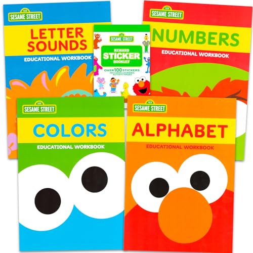 Sesame Street Educational Workbook Set for Toddlers - Bundle with 4 Preschool Work Books Teaching ABCs, Numbers, Colors, and More | Sesame Street...