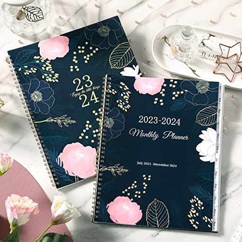 Monthly Planner 2023-2024 - 18 Monthly Plnaner/Calendar 2023-2024, From July 2023 - December 2024, 9‘’ X 11'', Monthly Tabs, Double-Sided Pockets, Twin-Wire Biding, Holidays, Notes Pages, Julian Dates #TOP1