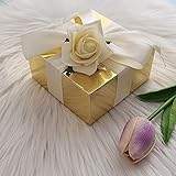 BalsaCircle 100 4 x 4 x 2 Gold Cake Wedding Favors Boxes with Tuck Top for Wedding Party Birthday Ca