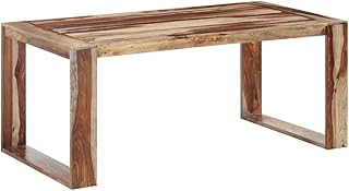 Wakects Tavolo da Cucina, con Gambe in Legno massello Tavolino da caffè in Palissandro con Finitura in Palissandro Grigio per la Sala da Pranzo per la Cucina di casa