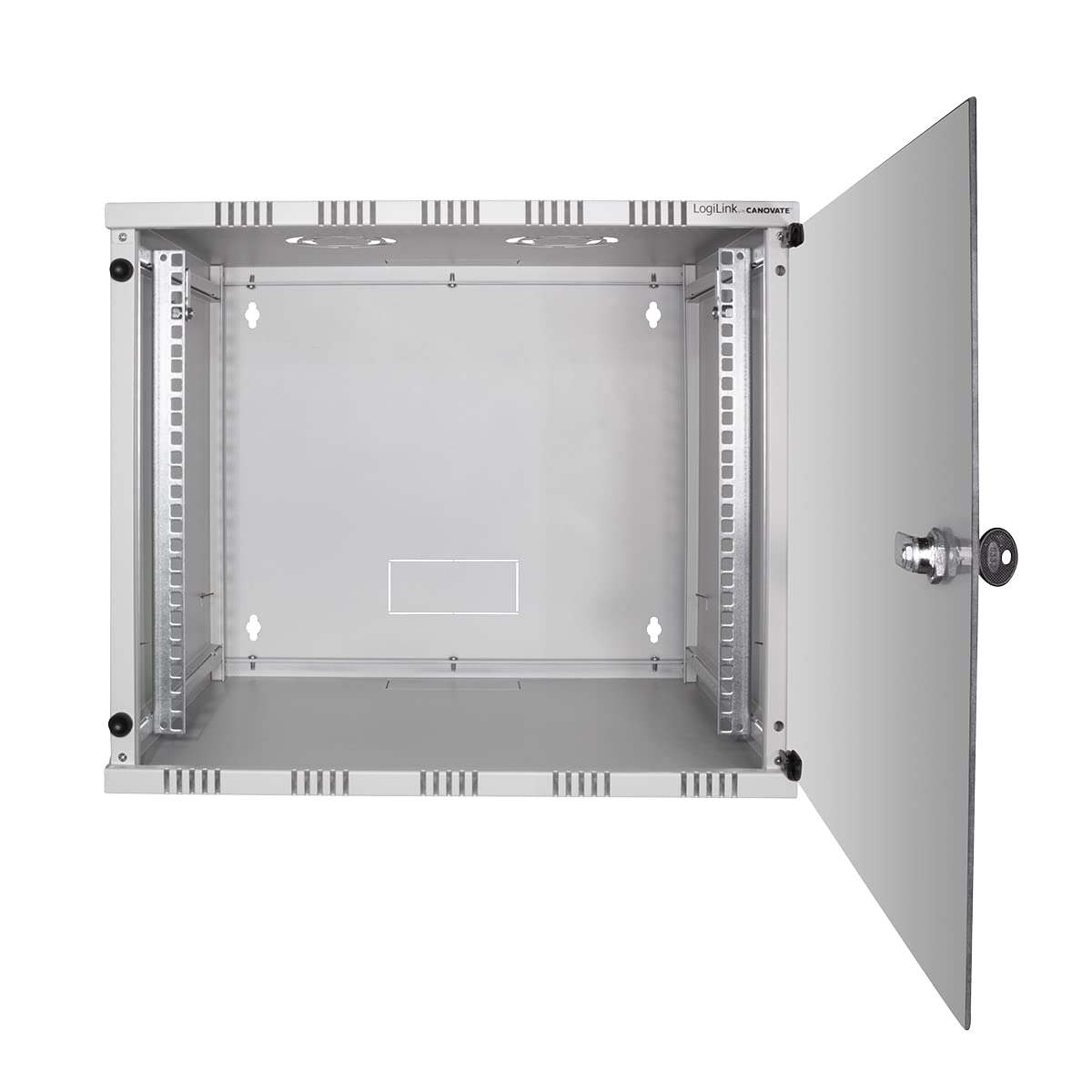 LogiLink W09A40G Rack monté sur le mur 9U 50kg Blanc étagère - Étagères (50 kg, Rack monté sur le mur, 9U, Blanc, 48,3 cm (19"), Acier)