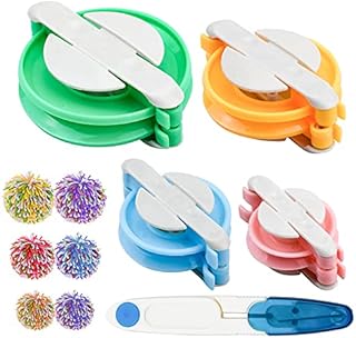 Pompom Maker Kit  4 Sizes Pom Pom Making Tool Set with Small Scissors, Easy Way to Make Pompoms