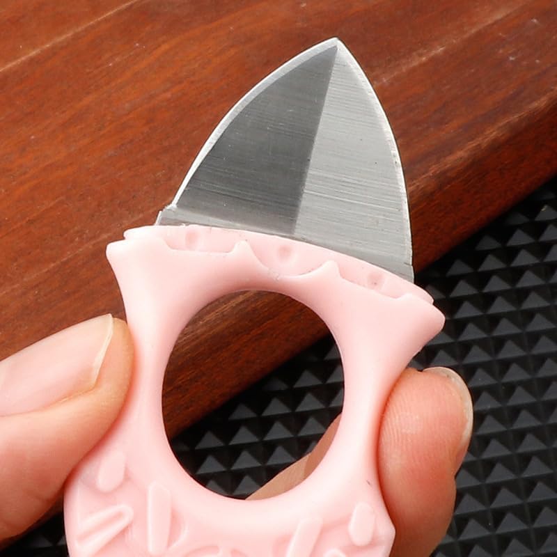 Neck Knife with Sheath and Necklace, Small Black Pocket Knife, Full Tang Mini Pocket Knife for Outdoor Camping, Hiking, Backpacking, Every Day Carry-pink