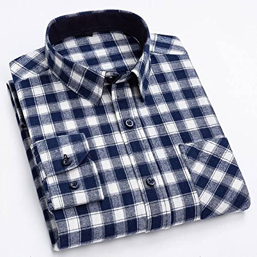 Photo de IIK Chemise Carreaux Hommes,Herren Kariertes Baumwolle Hemd, Langarm-Freizeithemd Für Herren,Langärmliges, Kariertes Flanellhemd Für...