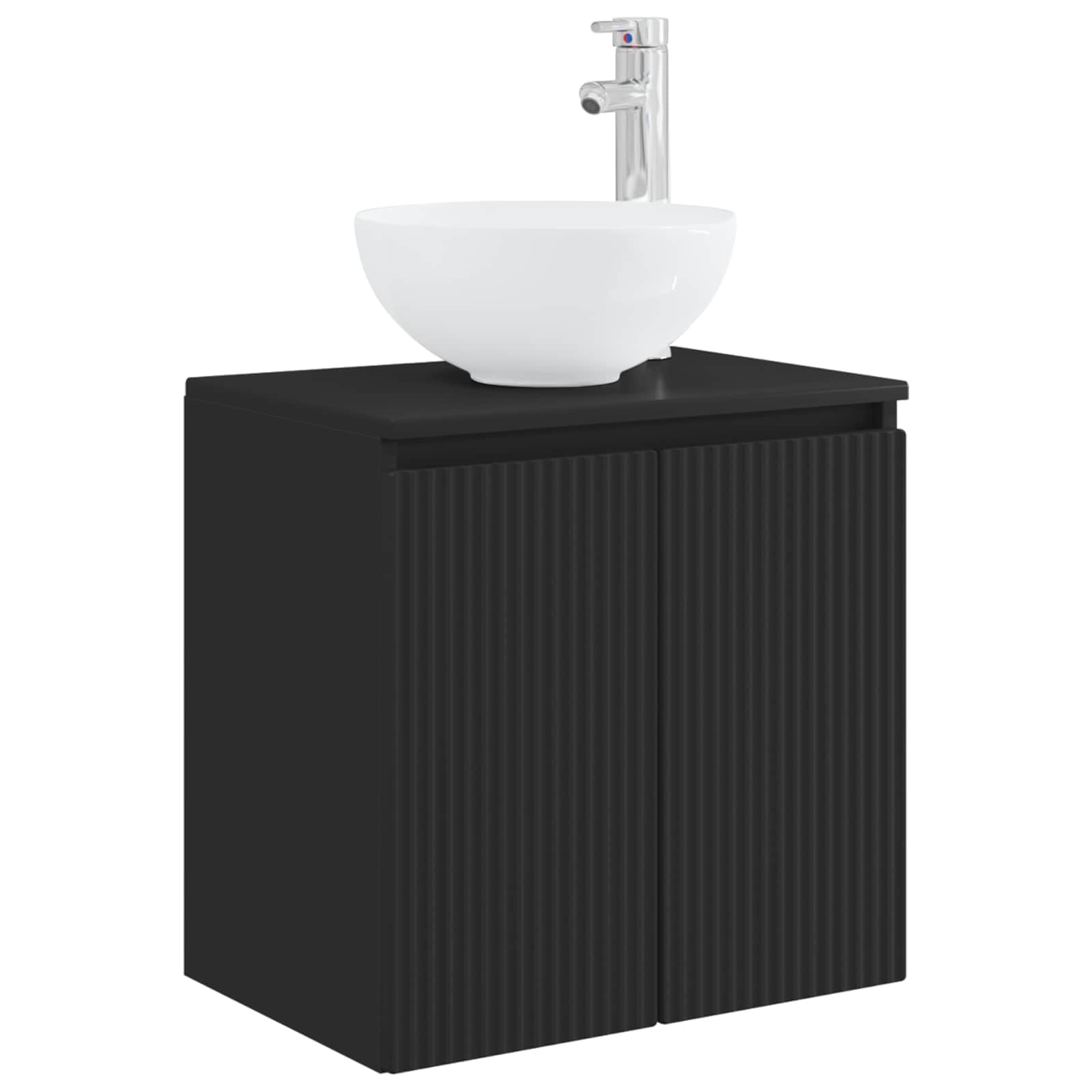 Lavabo mural en bois noir 49,5 x 35 x 63 cm