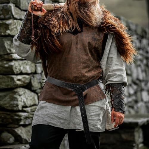 Medieval Knight Leather Belt Mens Viking Embossed Renaissance Costume Accessory2