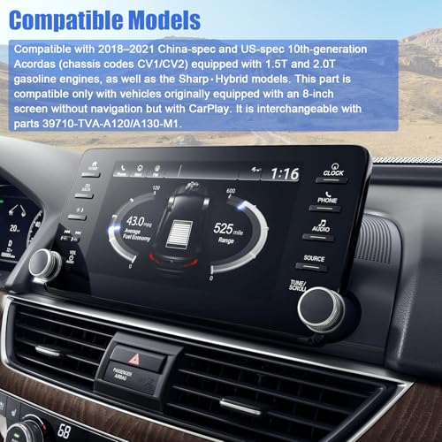 Image of 39710-TVA-A110-M1 8 inch Touch Screen LCD Display for Honda Accord 10TH 2018-2022 for Nav Redio Assembly