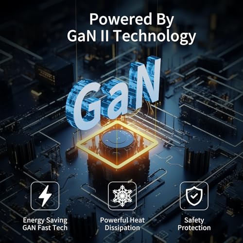 Compact 240W USB C Charger - GaN 6 Ports Charger with Digital Display Screen Phone Charger Fast Charging Multi-Port Charging Station for Phones,Tablets,Laptops (Dark Green)