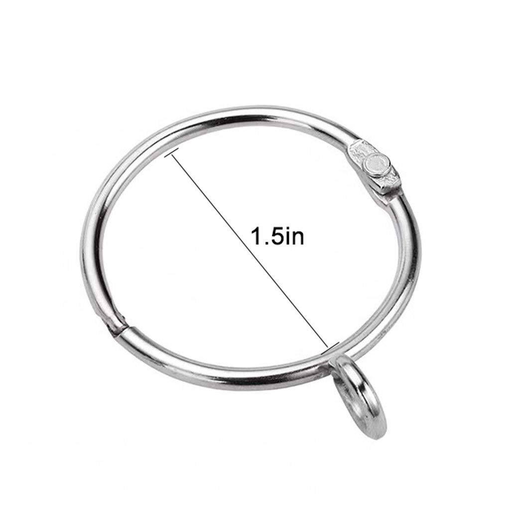 Anelli per Tende Anelli per Tende Aperti con Occhiello Anelli per Tende in Metallo apribili da 1,5 Pollici Anelli per Tende da Doccia Fibbia per Asta Fissa, antiruggine, Facile da Aprire e chiudere