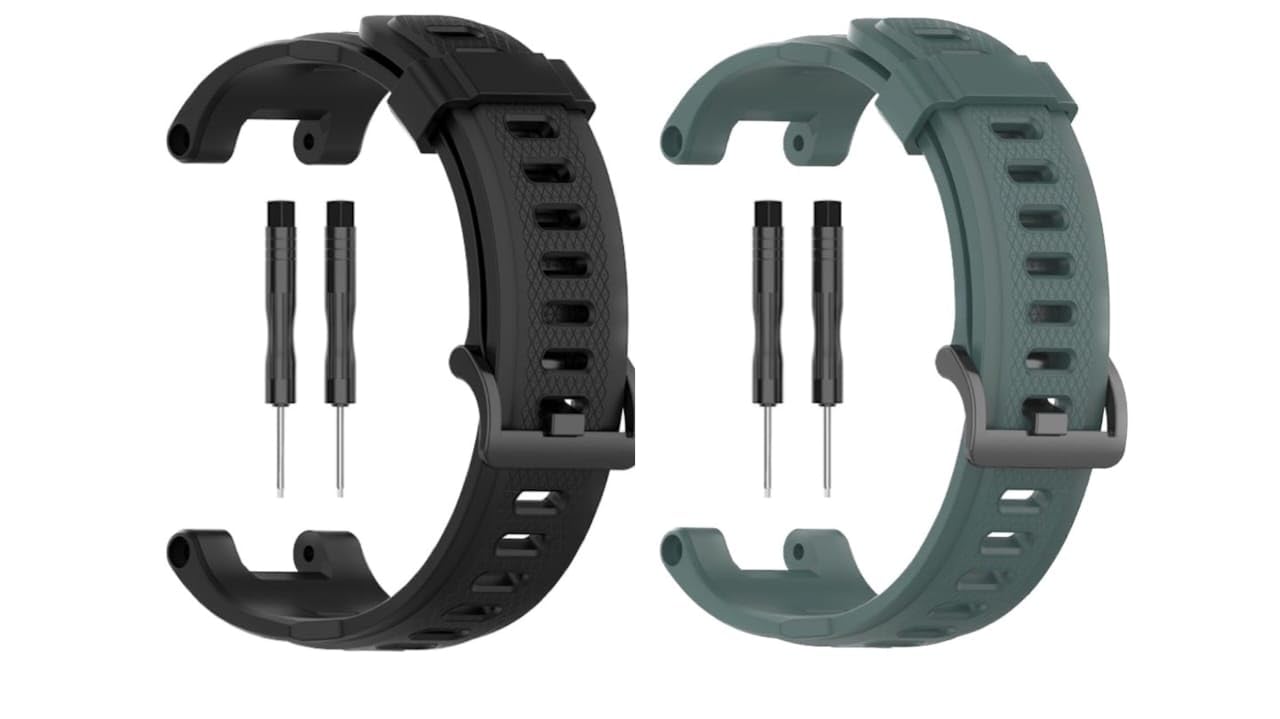 Wei International pack of two Replacement Sporty Silicone Strap Band For Amazfit T-Rex/Amaz fit T-Rex Pro Smart Watch Only For Men Women Boys and Girls [ Not for Any Other Models] (black and green) (B0D9YDY9S1) Amazon Price History, Amazon Price Tracker